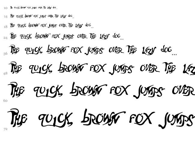 Aero Font One font waterfall